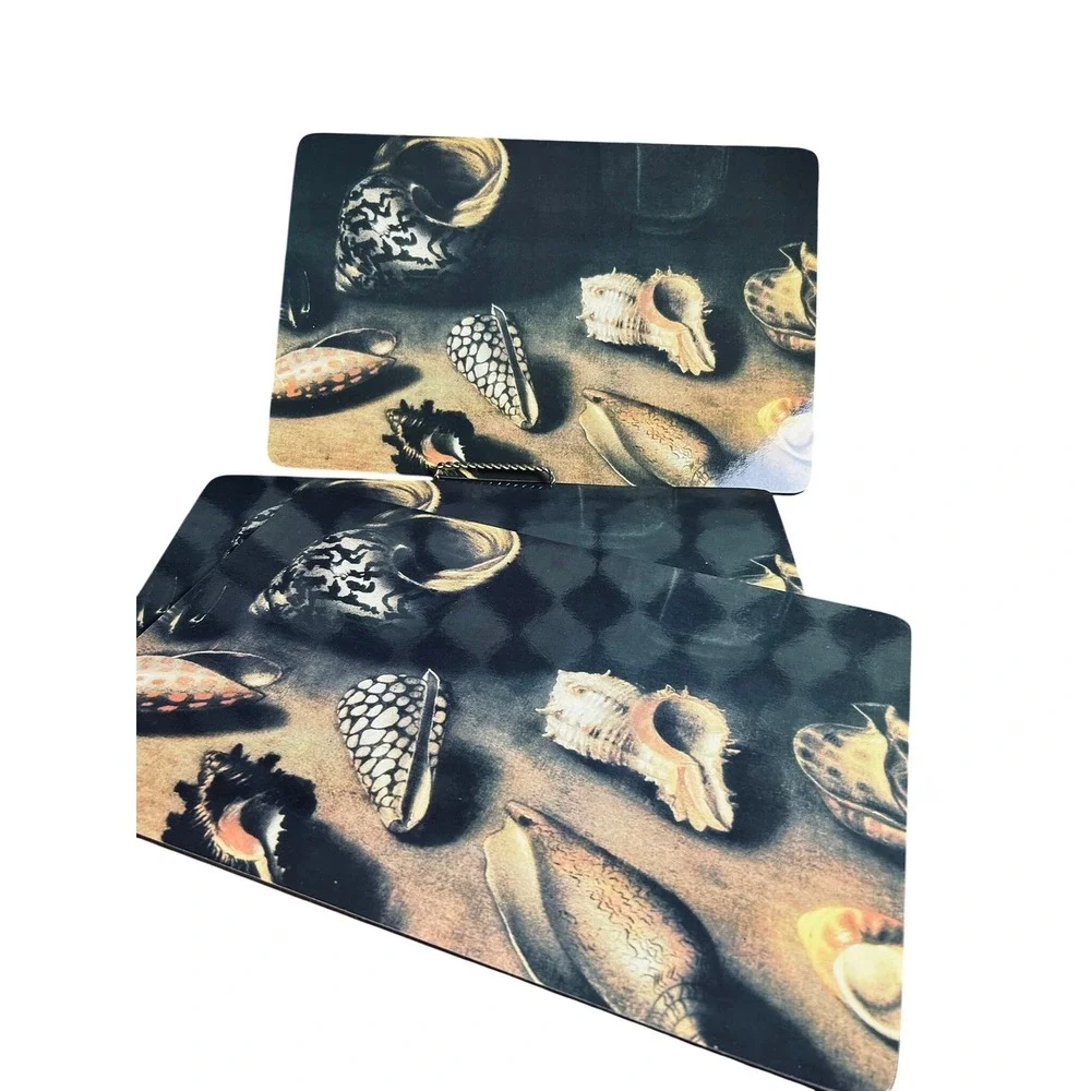 Jacques Linard Sea Shell Placemats Cork Backed Art Reproduction Set